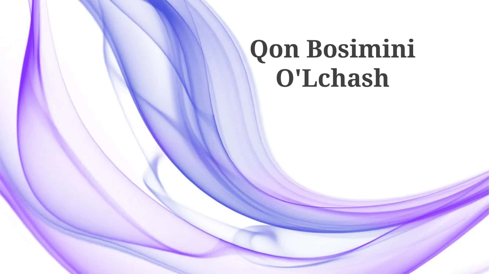 Qon Bosimini O'Lchash 1