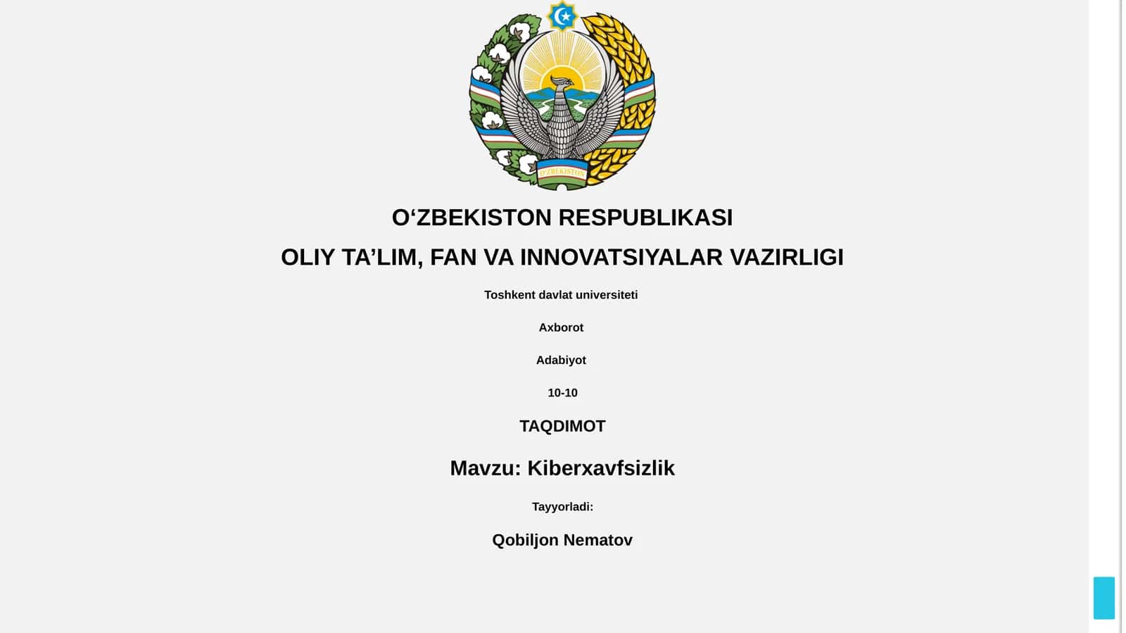 Kiberxavfsizlik 1