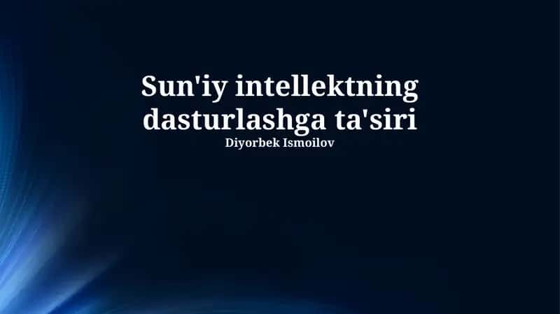 Sun'iy intellektning dasturlashga ta'siri 1