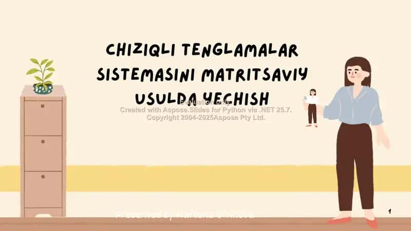 Chiziqli tenglamalar sistemasini matritsaviy usulda yechish 1