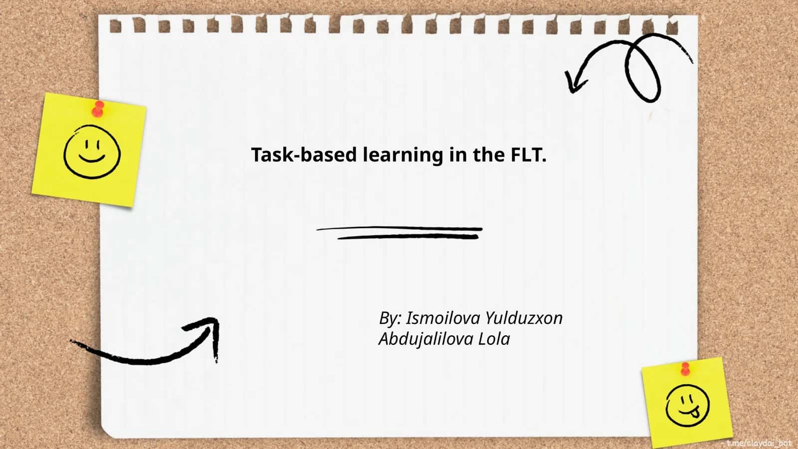 Task-based learning in the FLT 1