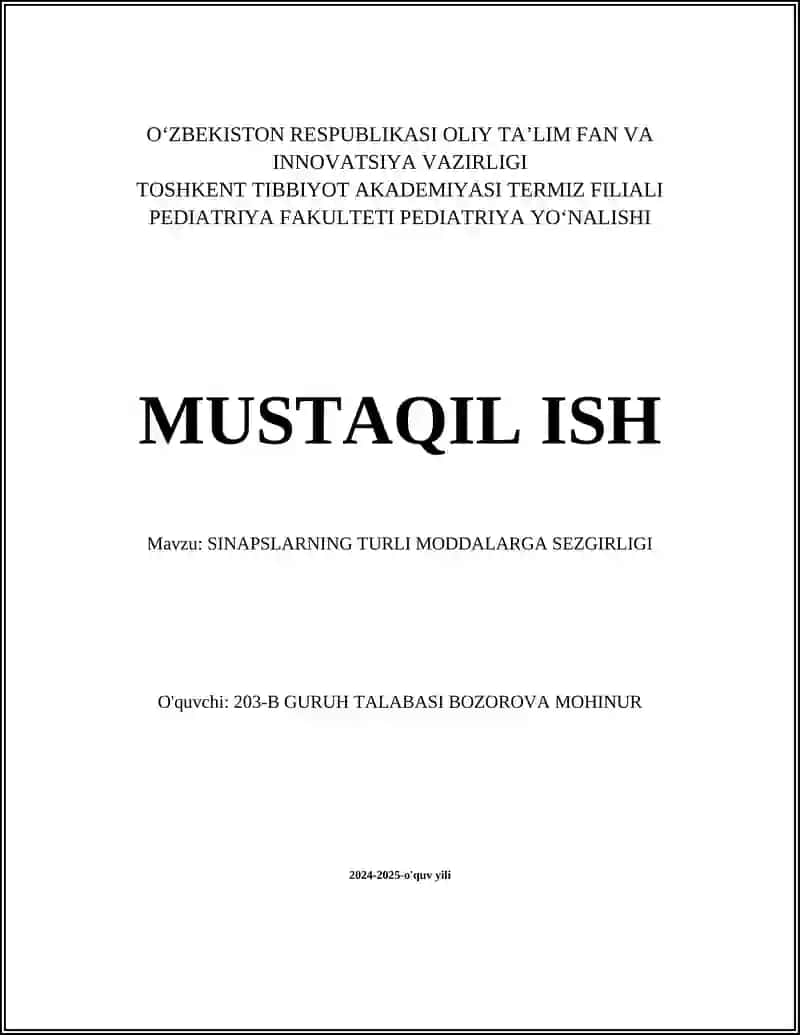 Neyronlarning sezgirlik darajasi haqida ma'lumot
