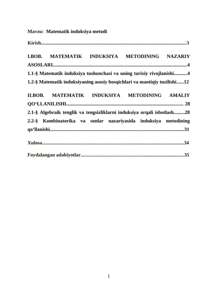 Matematik Induksiya Metodi 1
