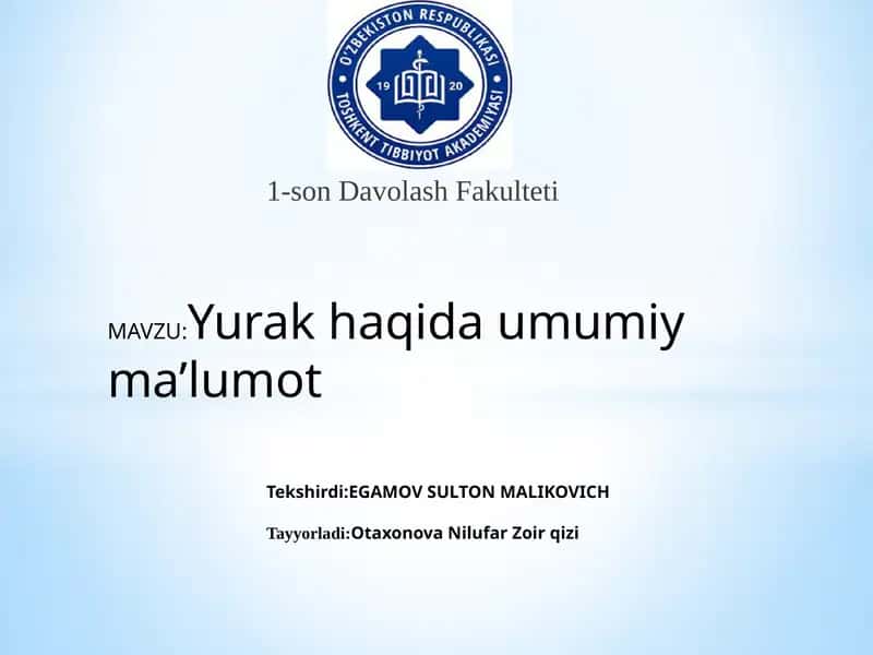 Davolash Fakulteti 1