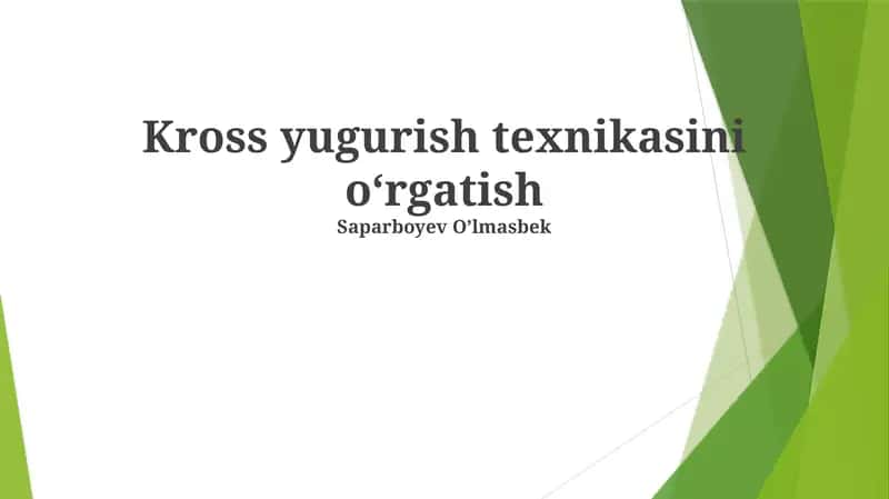 Kross yugurish texnikasini oʻrgatish 1