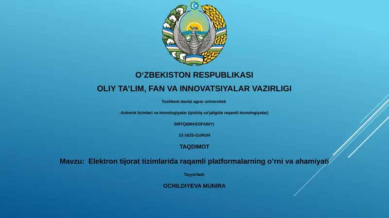 Elektron tijoratda raqamli platformalar 1