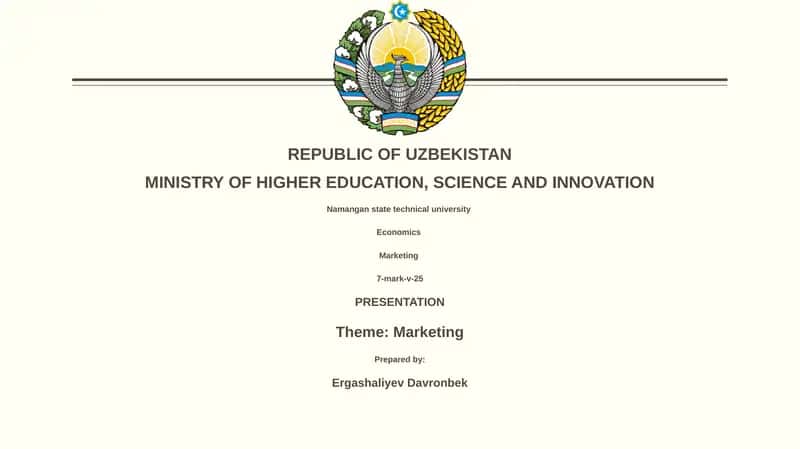 Fundamentals of Marketing 1