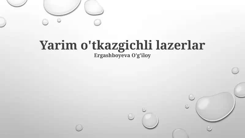 Yarim o'tkazgichli lazerlar 1