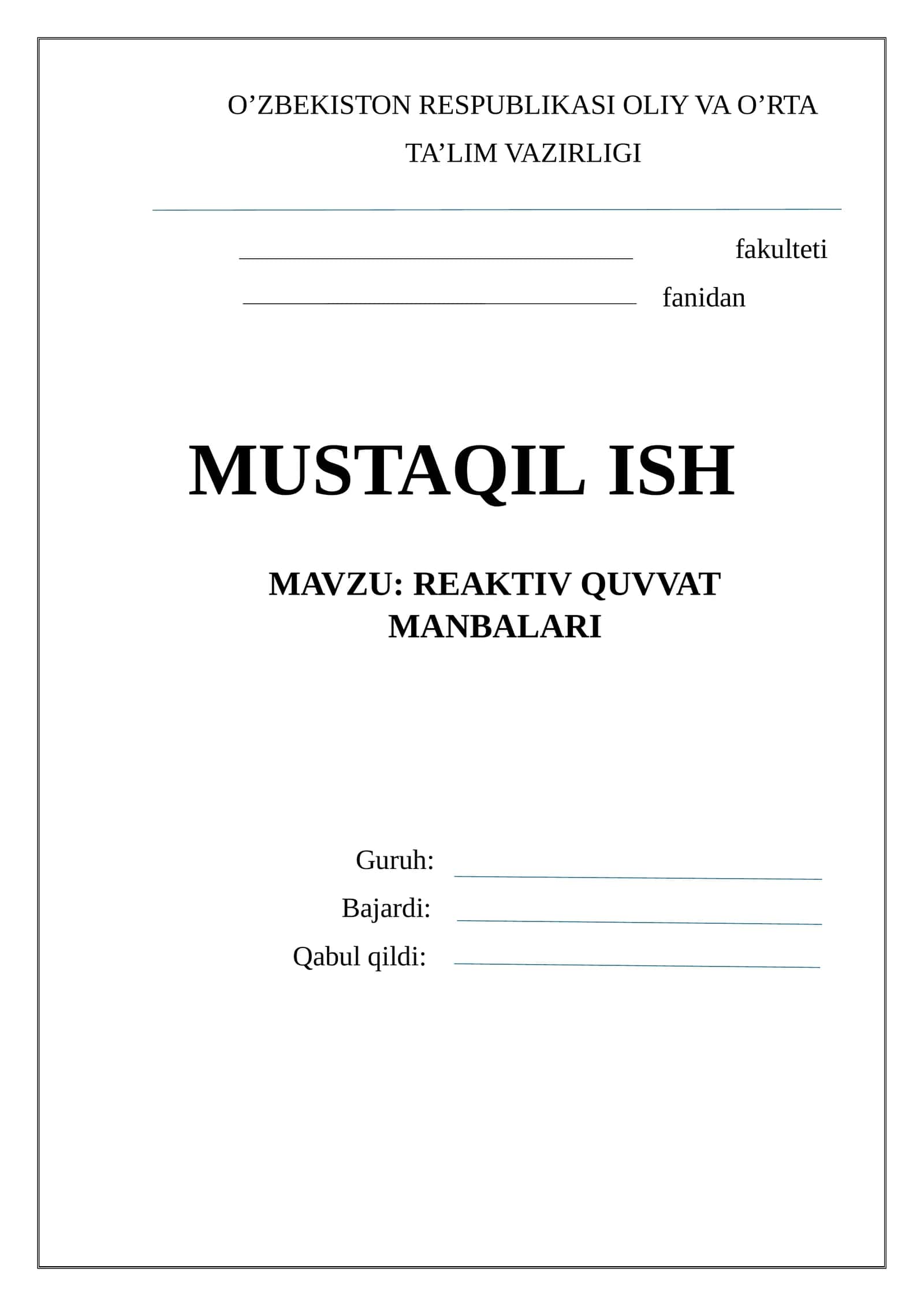 REAKTIV QUVVAT MANBALARI 1