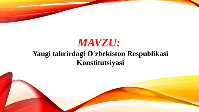 O'zbekiston Respublikasi Konstitutsiyasi 1
