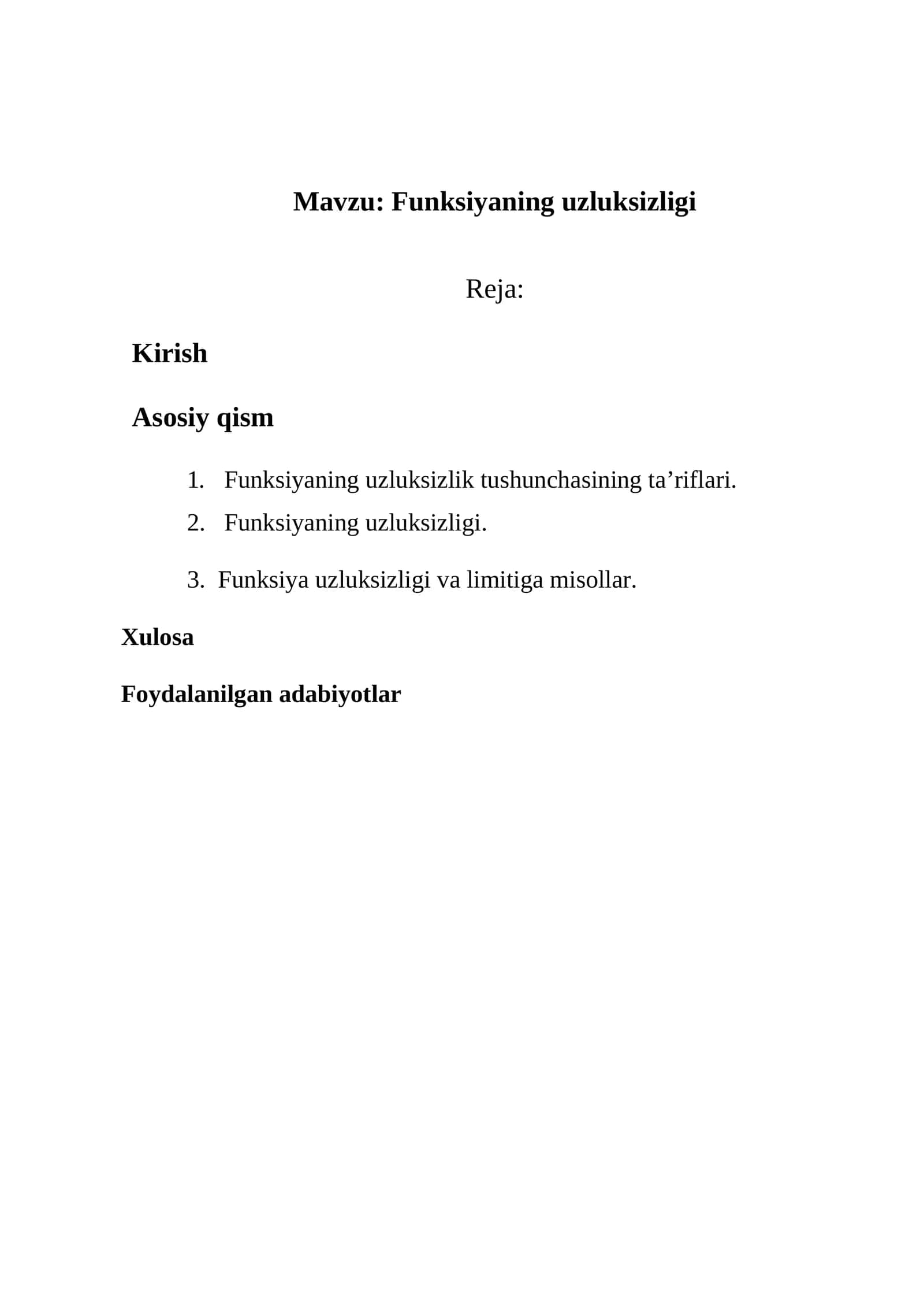 Funksiyaning uzluksizligi 1