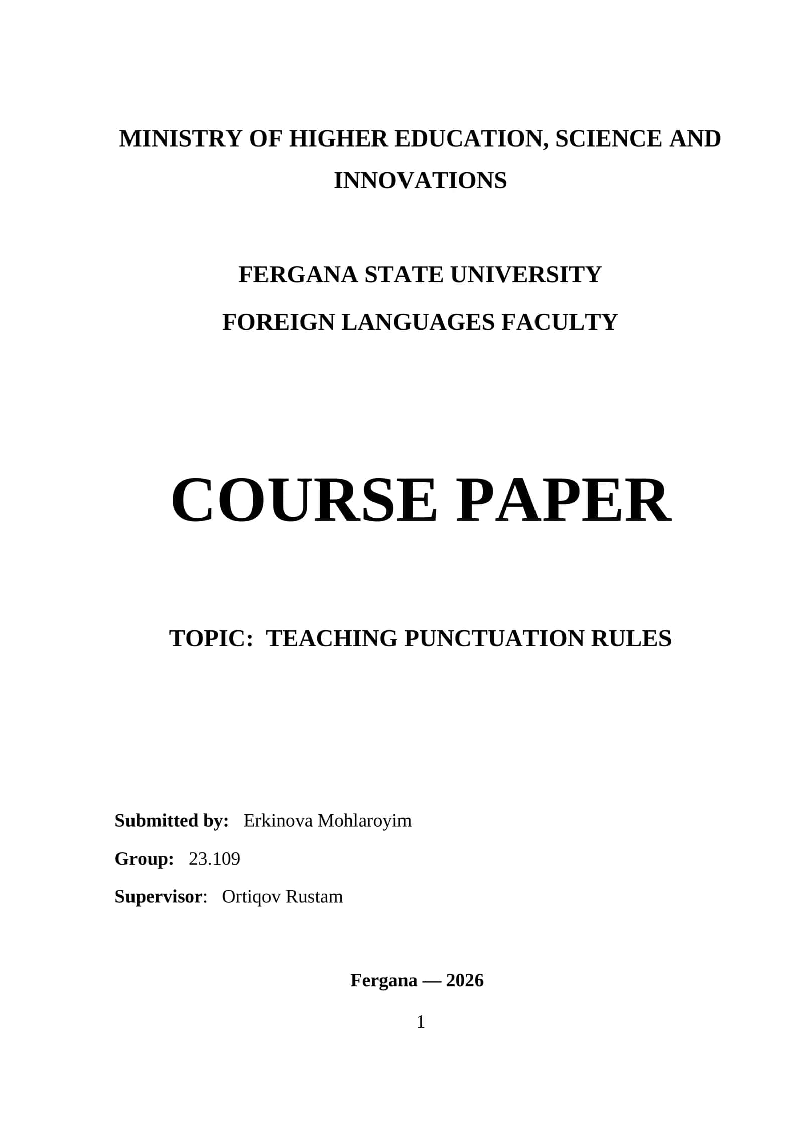 TEACHING PUNCTUATION RULES 1