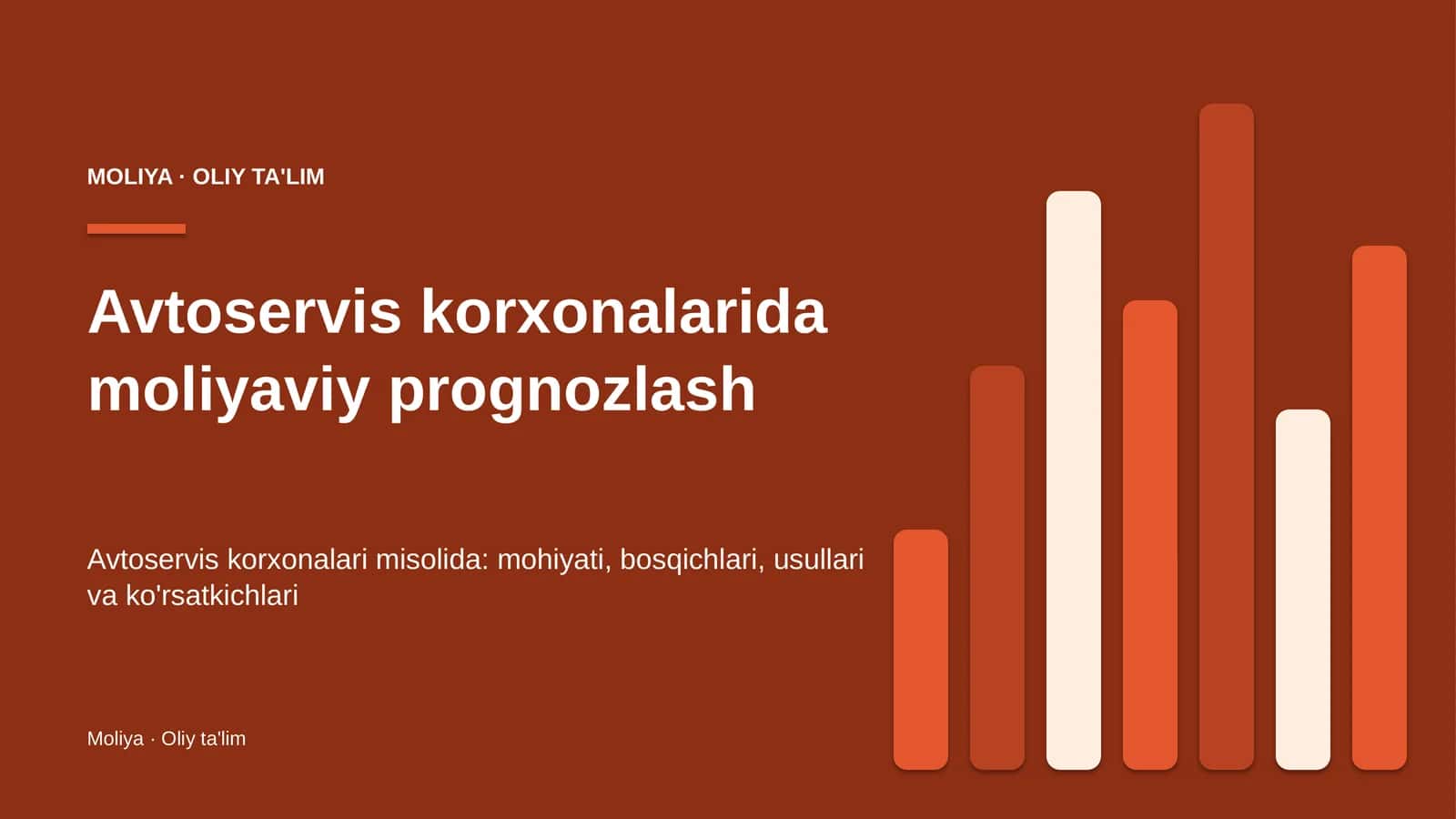 Avtoservis korxonalarida moliyaviy prognozlash 1