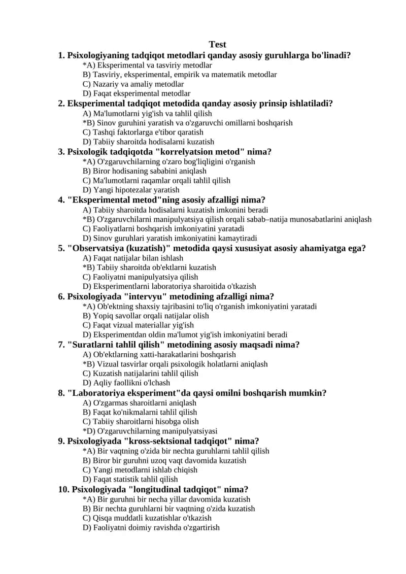 Psixologik Tadqiqot Metodlari 1