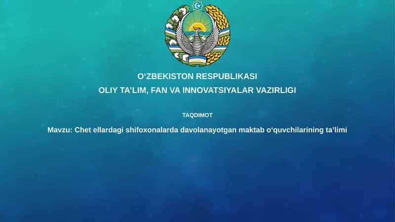 Chet el kasalxonalarida davolanayotgan maktab o'quvchilarining ta'limi 1