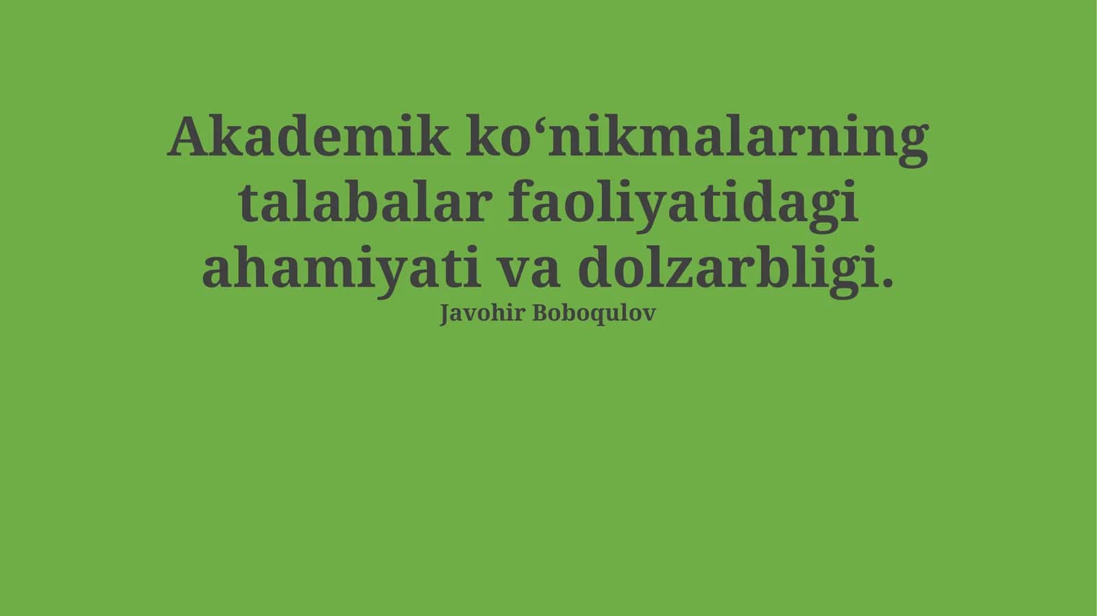Akademik ko‘nikma tushunchasi 1