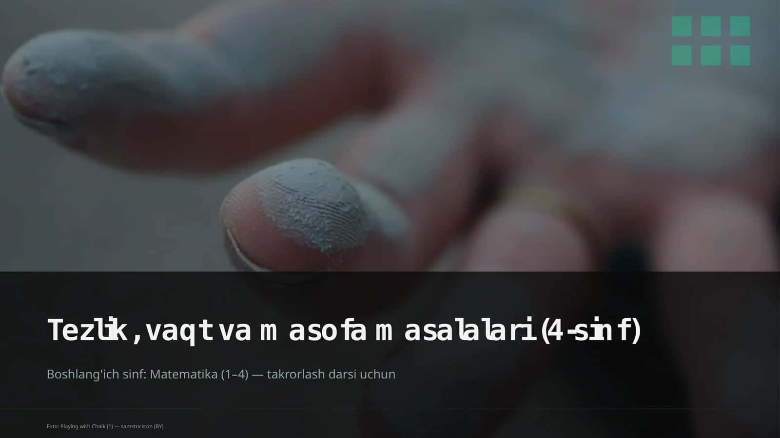 Tezlik, vaqt va masofa masalalari (4-sinf) 1