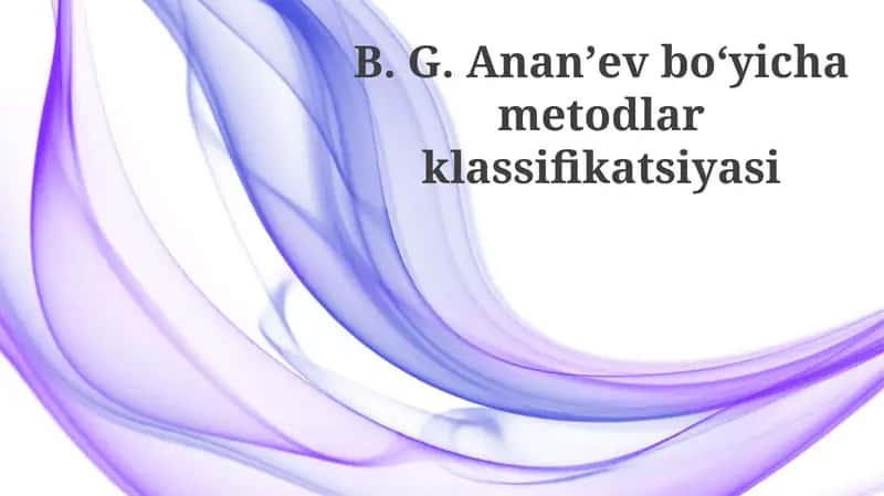 Ananayev tasnifning nazariy asoslari 1