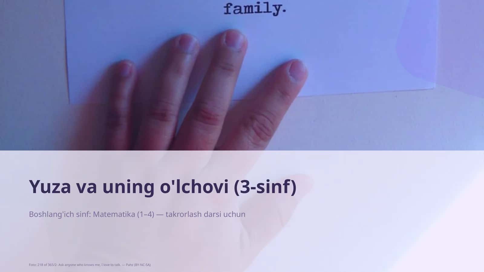 Yuza va uning o'lchovi (3-sinf) 1