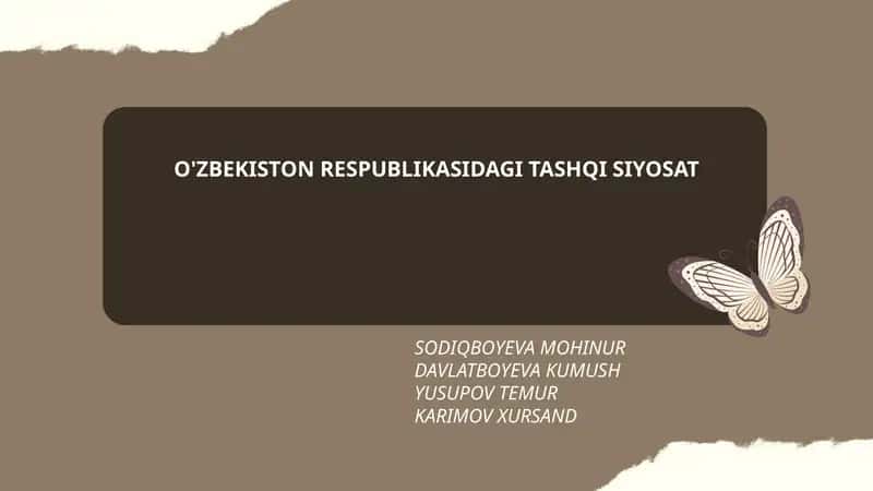 O'zbekistonning tashqi siyosatining asosiy tamoyillari 1