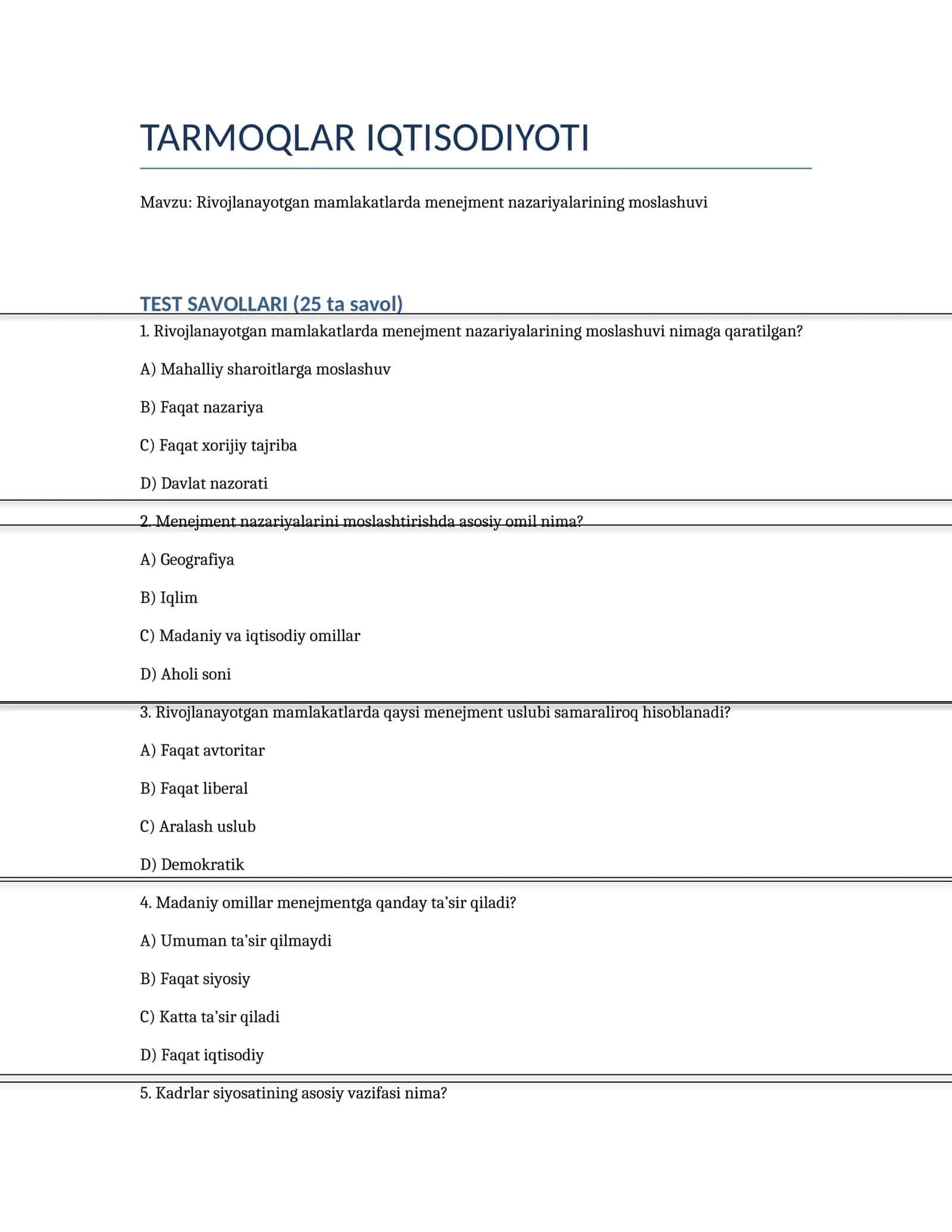 TARMOQLAR IQTISODIYOTI 1