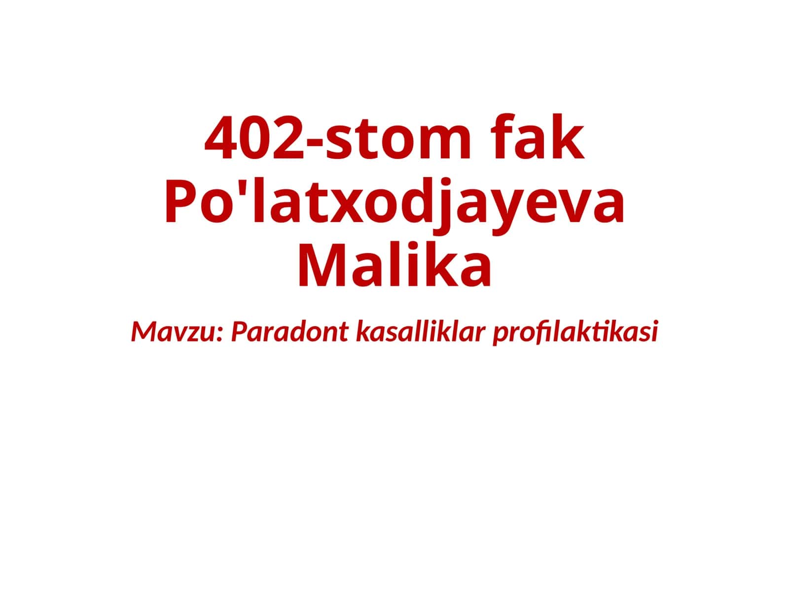 Paradont kasalliklar profilaktikasi 1