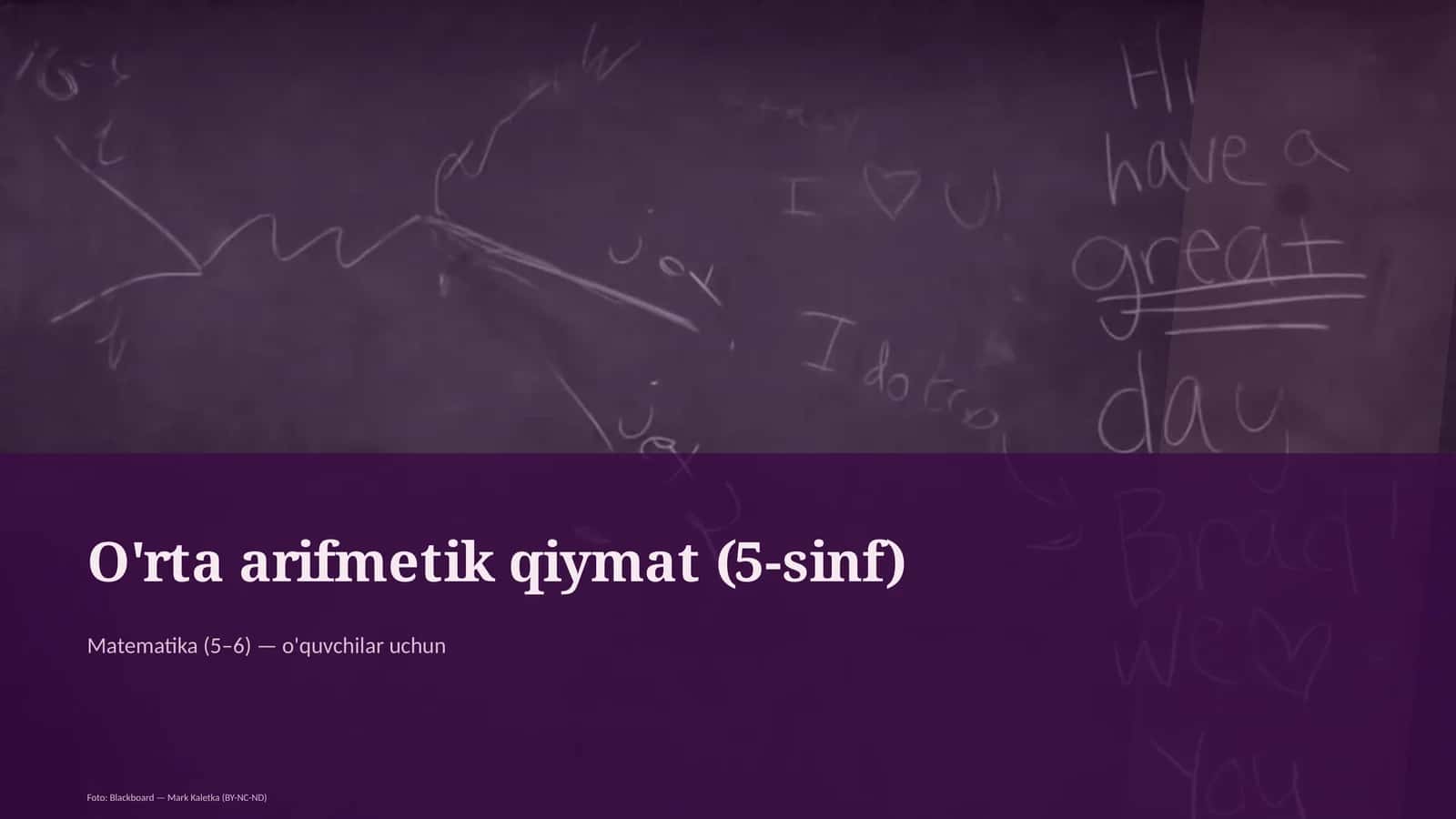 O'rta arifmetik qiymat (5-sinf) 1
