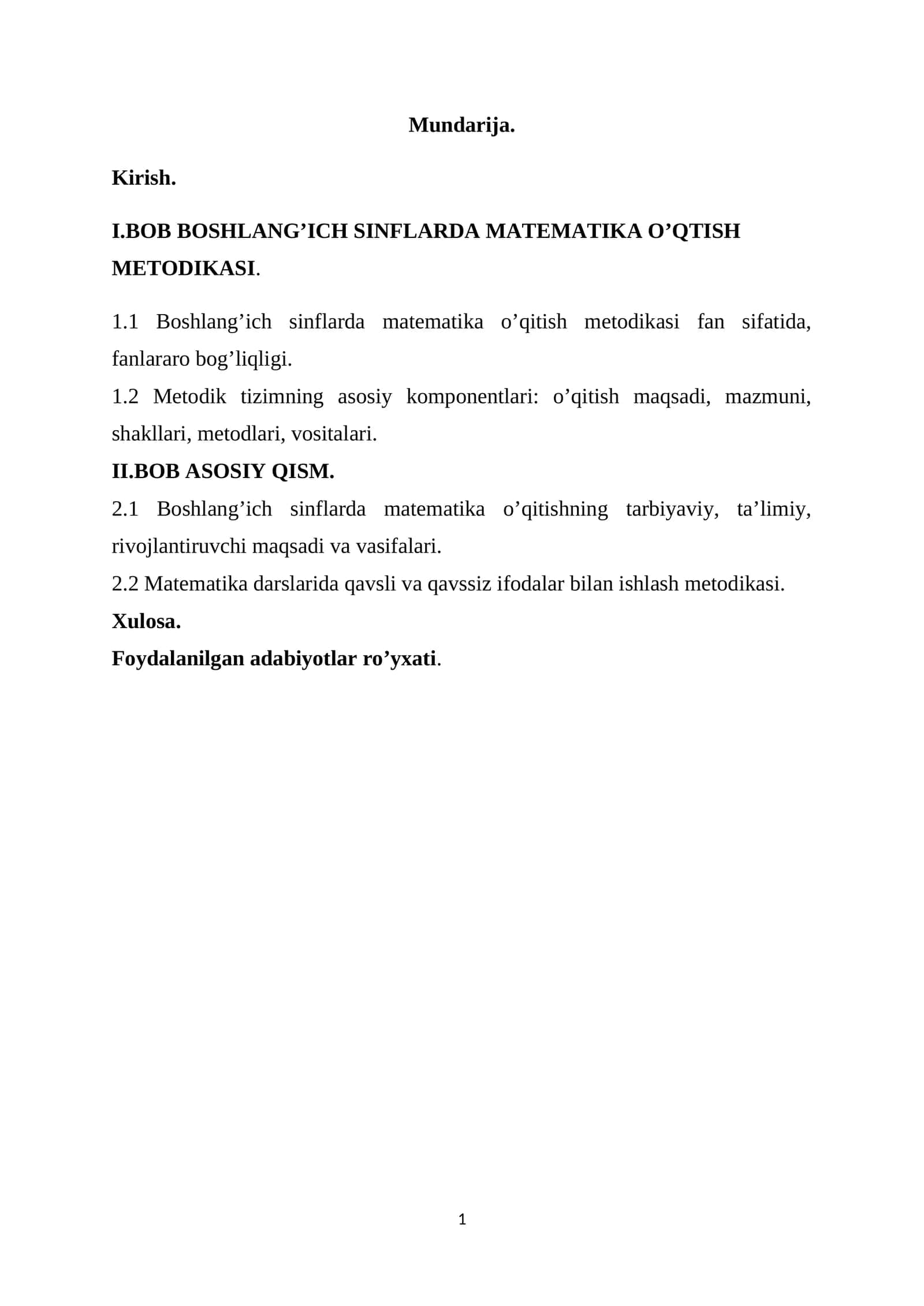 Matematika O’qitish Metodikasi 1