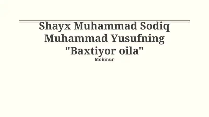 "Baxtli Oila" 1