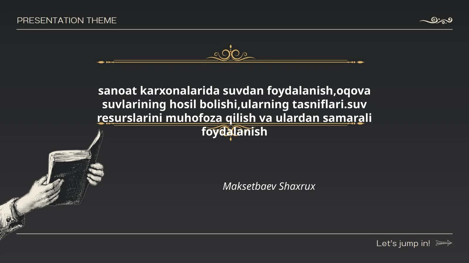 Suvdan foydalanish va uning muhofozasi 1