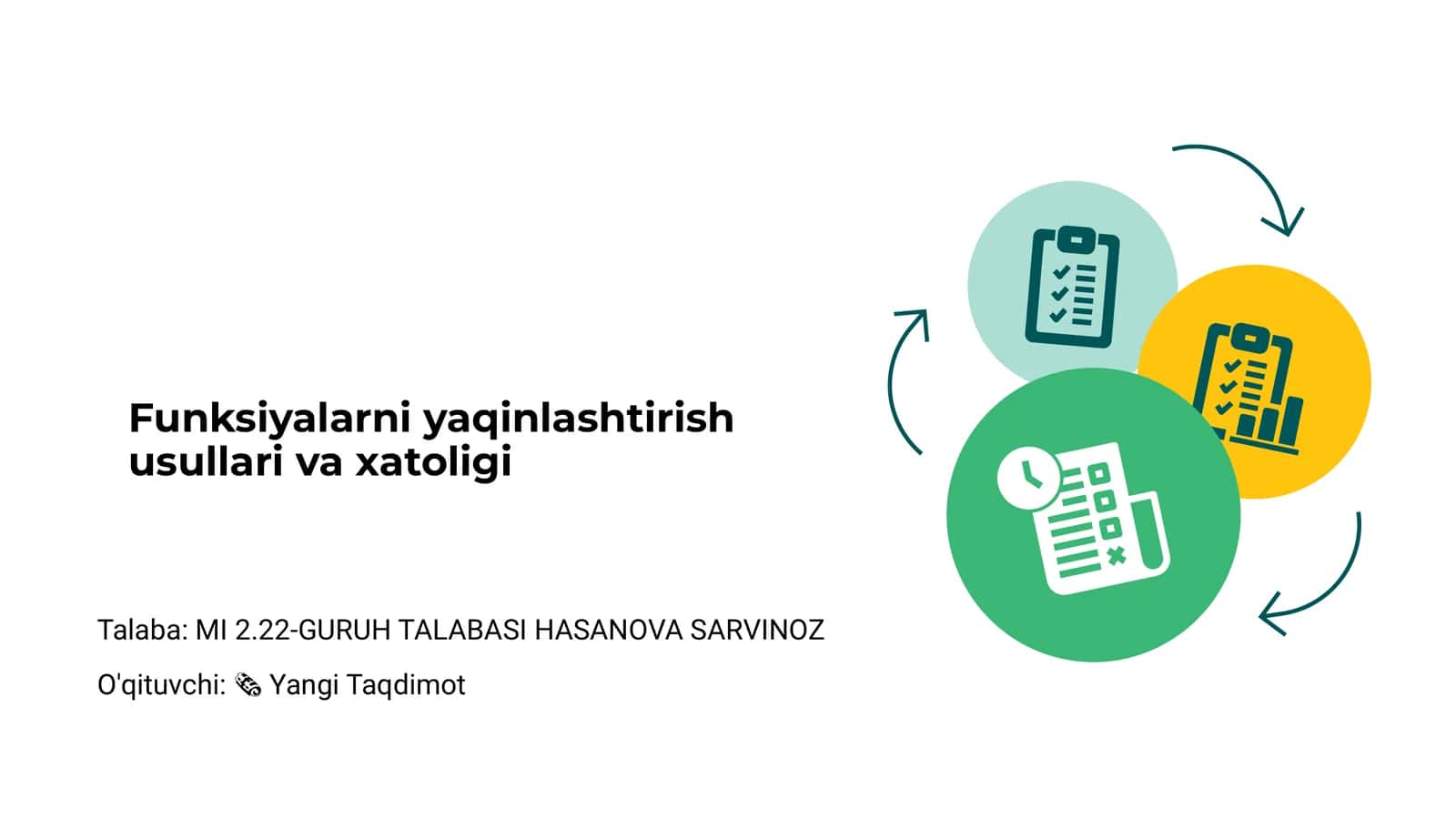Funksiyalarni yaqinlashtirish usullari va xatoligi 1