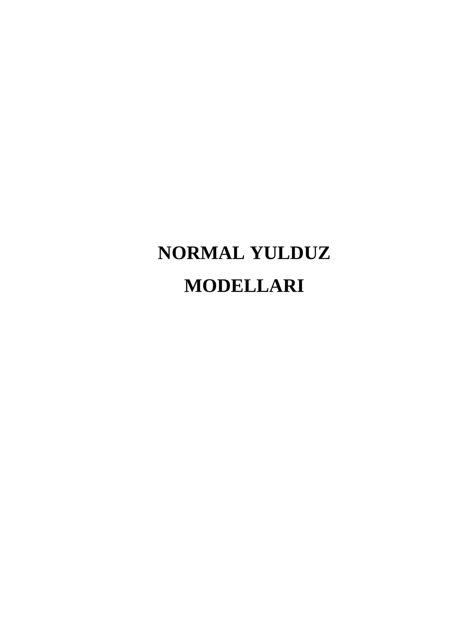 Normal yulduz modellari 1