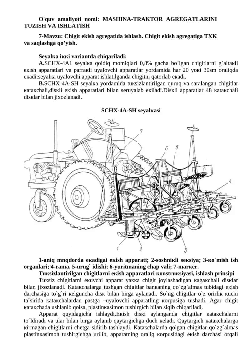 MASHINA-TRAKTOR AGREGATLARINI TUZISH VA ISHLATISH 1