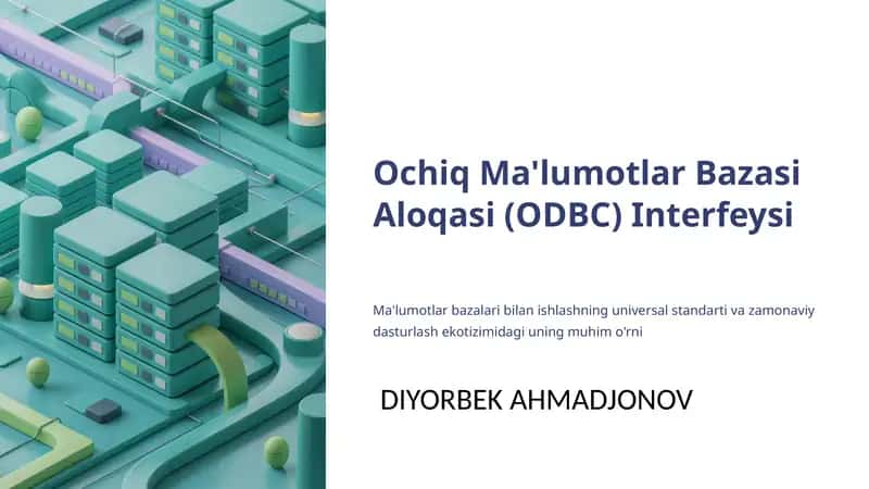 Ochiq Ma'lumotlar Bazasi Aloqasi (ODBC) Interfeysi 1