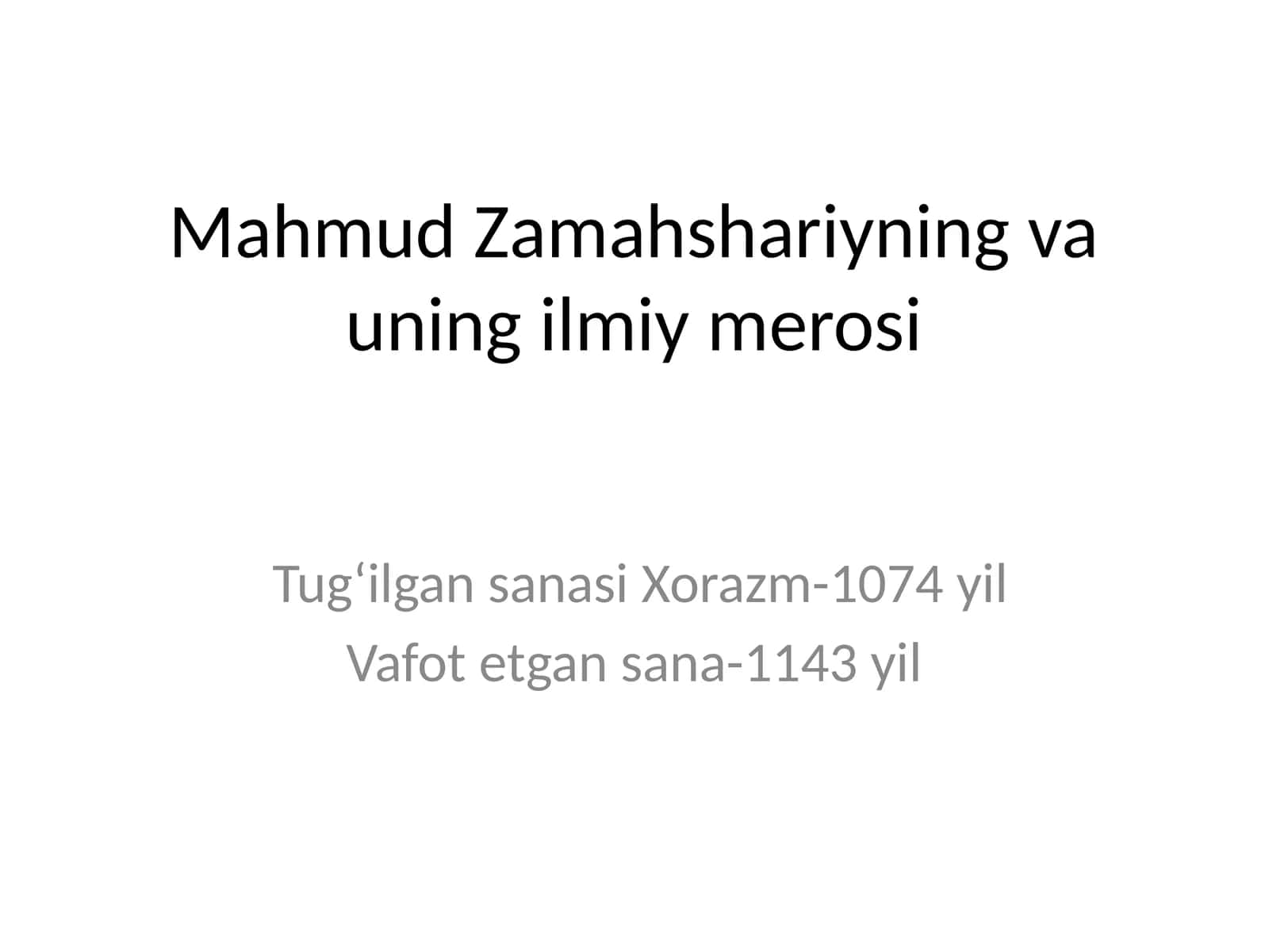 Mahmud Zamahshariyning vaunigilmiy merosi 1