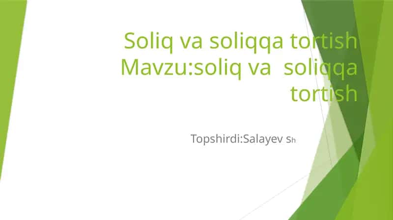 Soliq va soliqqa tortish 1