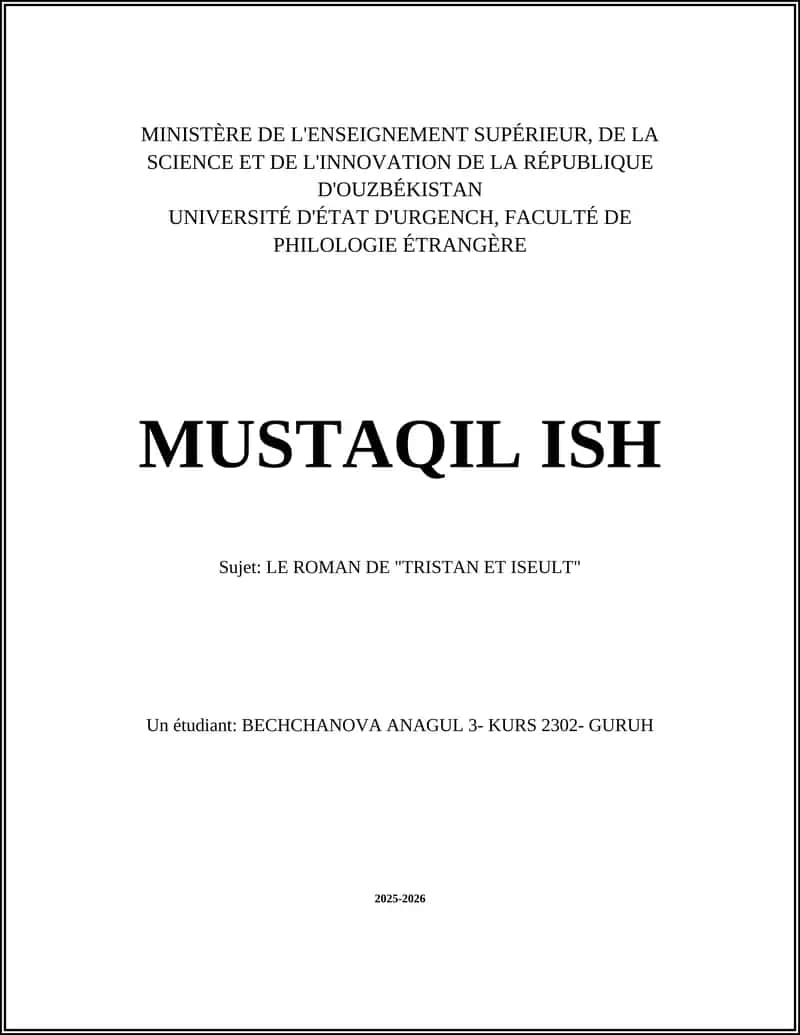LE ROMAN DE "TRISTAN ET ISEULT" 1