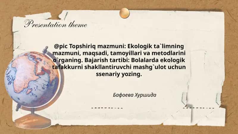 Ekologik ta`limning mazmuni 1