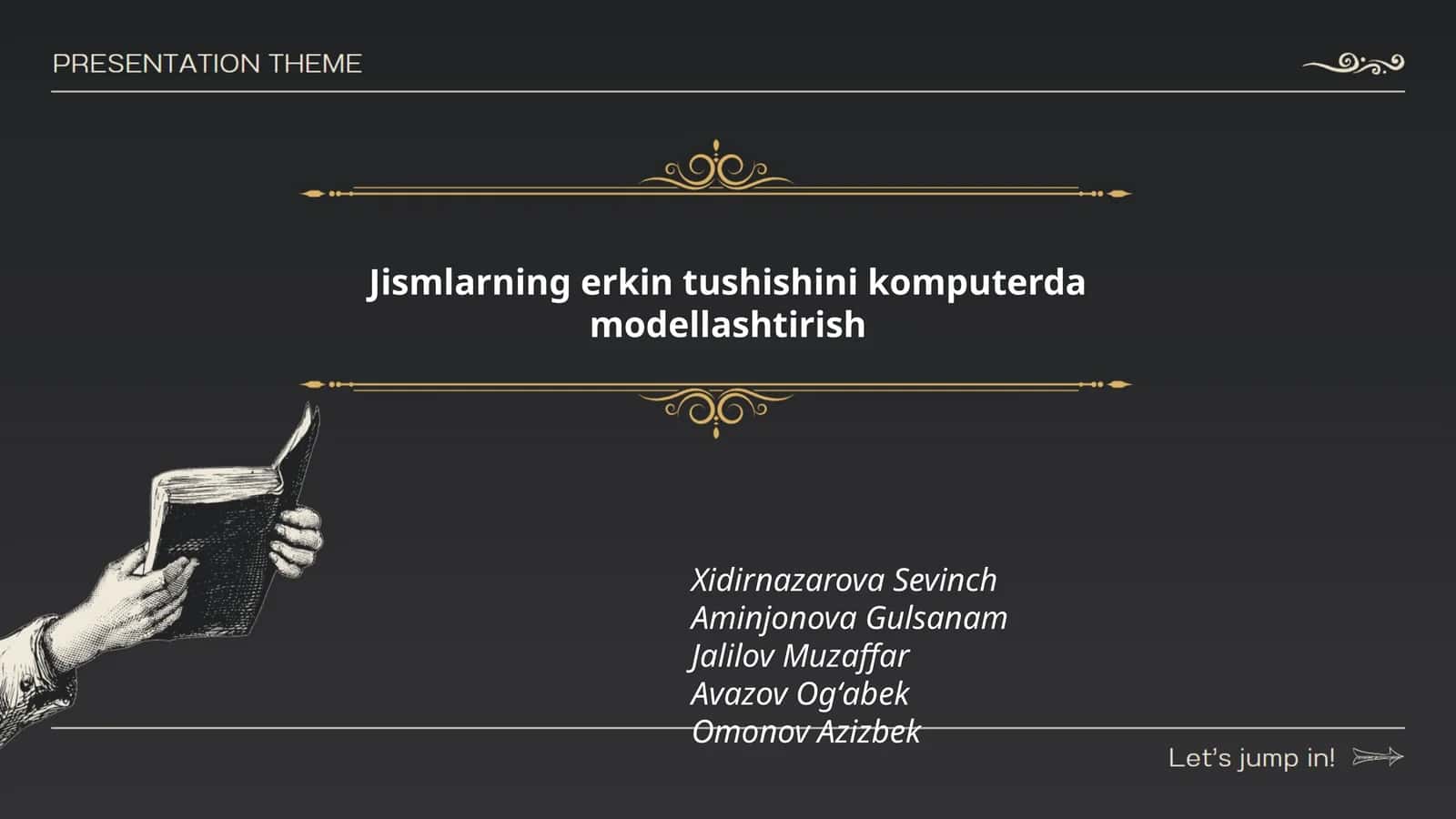 Jismlarning erkin tushishini komputerda modellashtirish 1