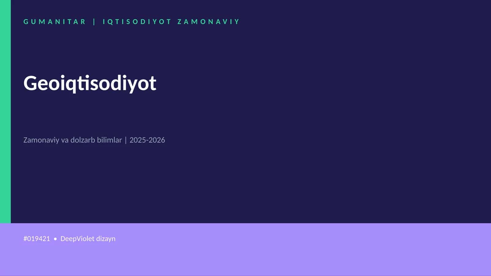 Geoiqtisodiyot 1