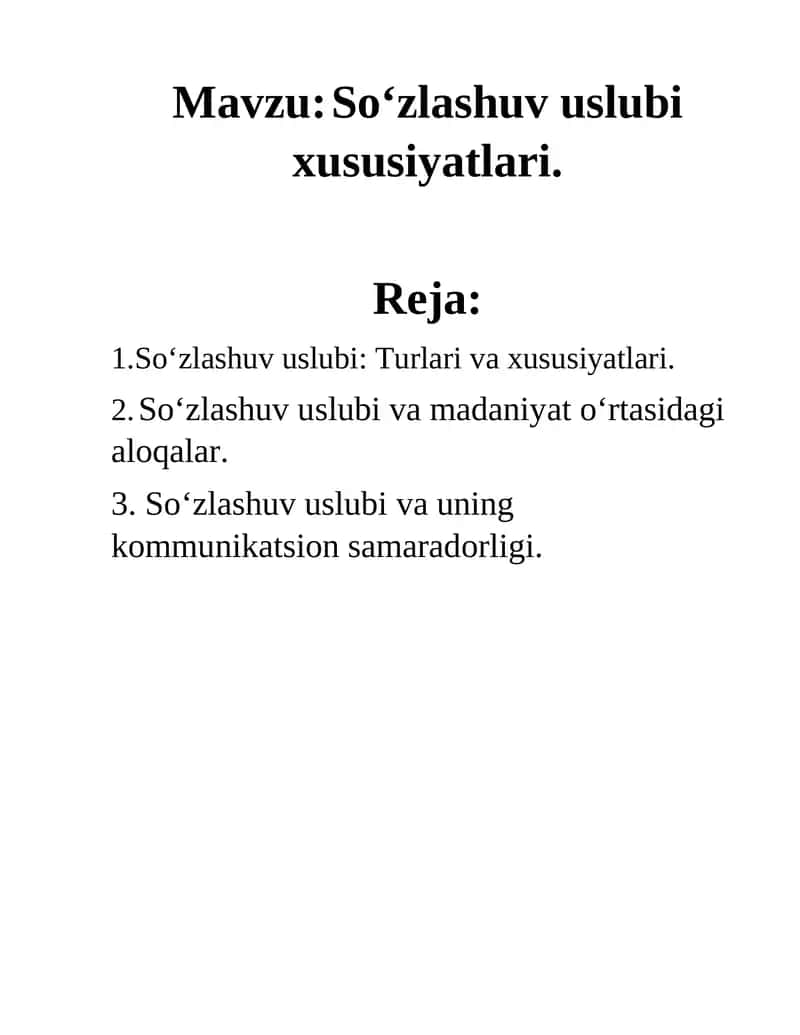 Soʻzlashuv uslubi 1