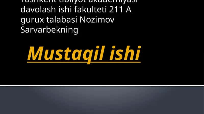 YADRОVIY ZАRАRLАNISH О’CHОG’I 1
