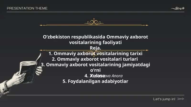 Ommaviy axborot vositalarining faoliyati 1