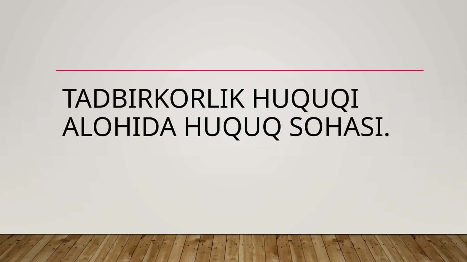 Tadbirkorlik huquqi 1