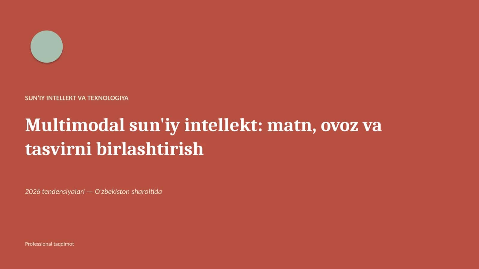 Multimodal sun'iy intellekt: matn, ovoz va tasvirni birlashtirish 1