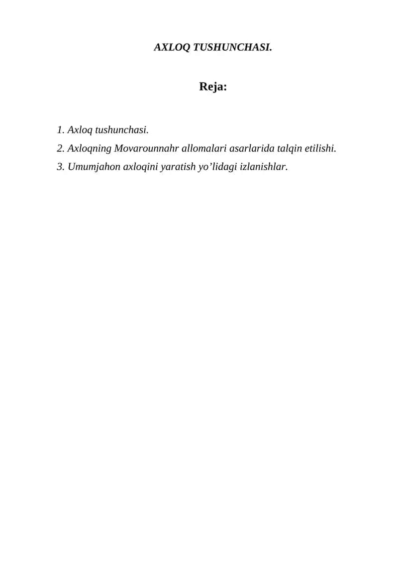 Axloq Tushunchasi 1