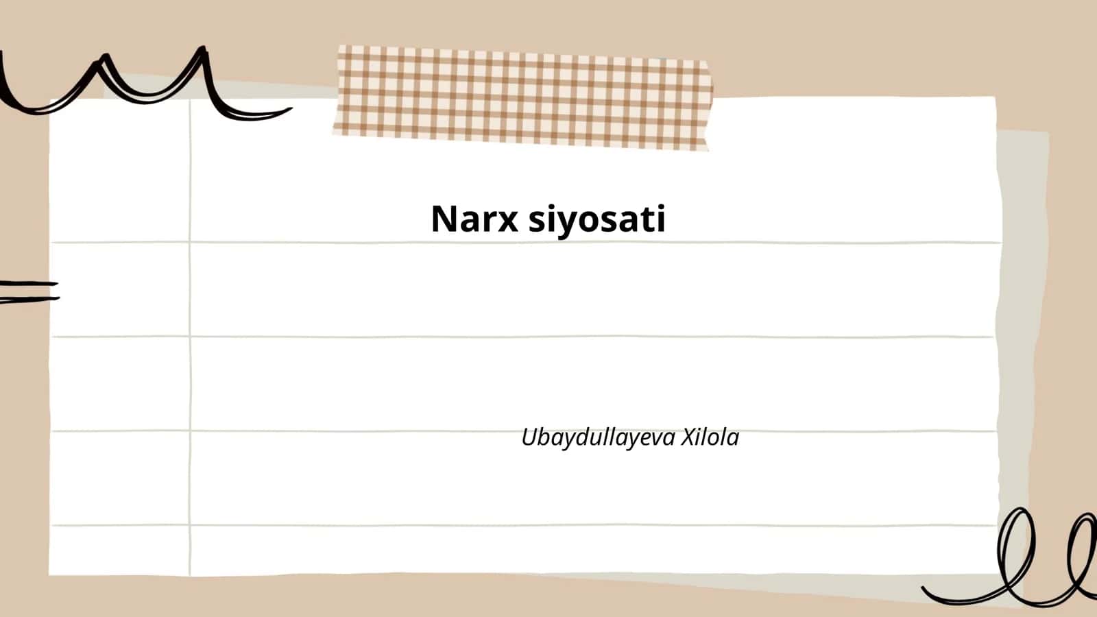 Narx siyosati (Narx siyosati) 1