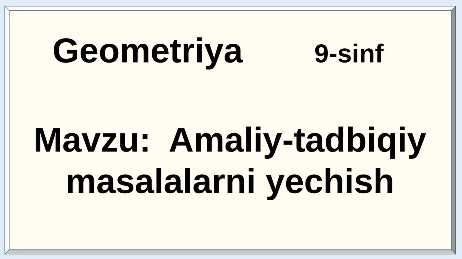 Geometriya9-sinf 1
