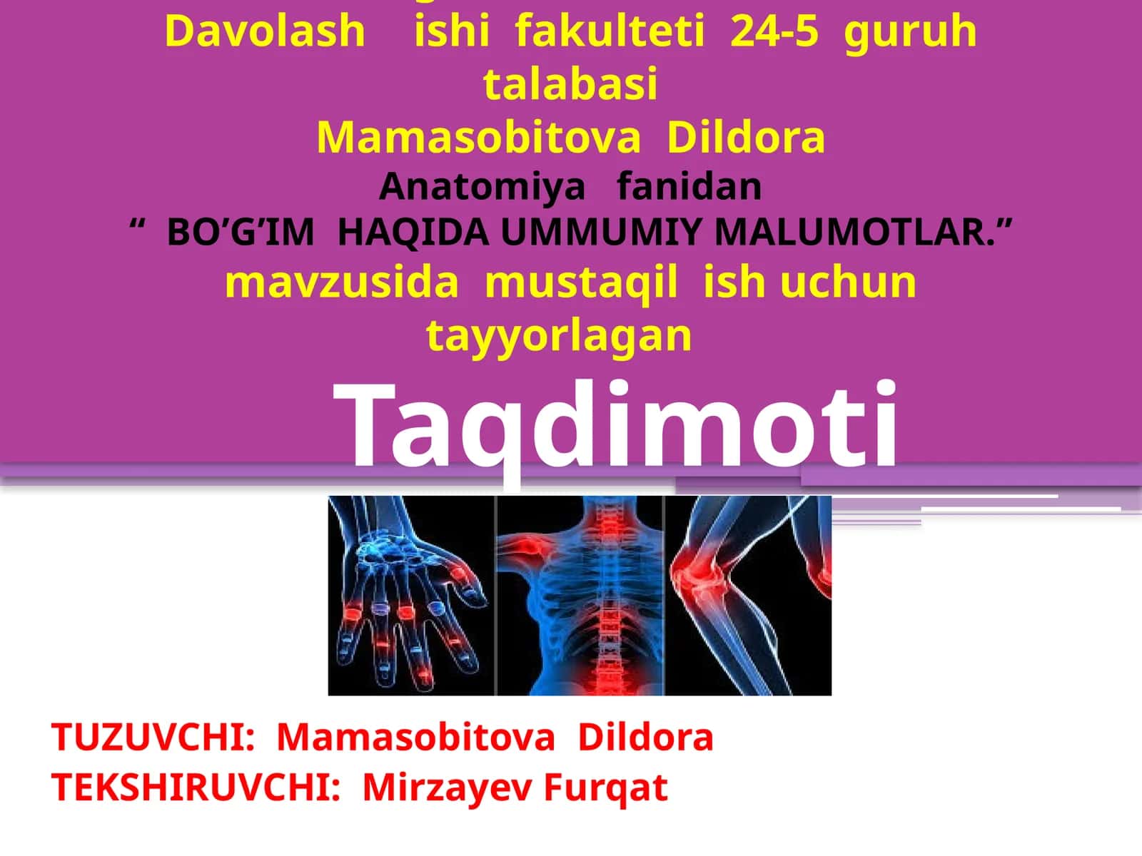 BO’G’IM HAQIDA UMMUMIY MALUMOTLAR 1
