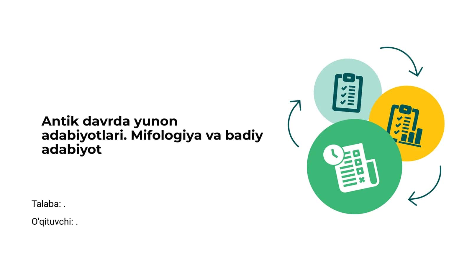 Antik Yunon Adabiyotlari. Mifologiya va badiy adabiyot 1